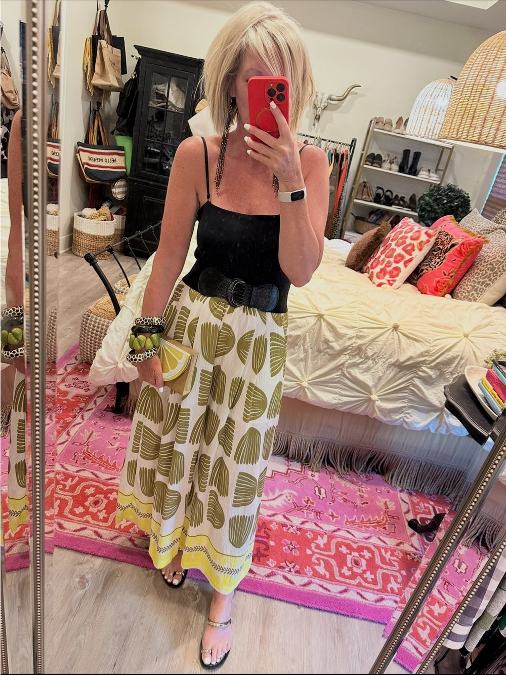 Women’s Olive Green Patterned Pants